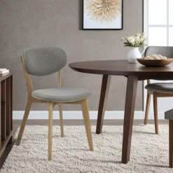 Krzesło Minsk szare/ dąb tapicerowane