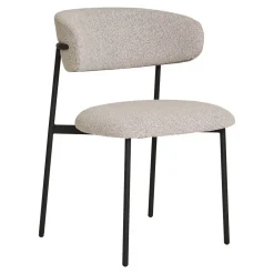 Krzesło Mira boucle piaskowe/czarne