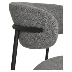 Krzesło Mira boucle szare jasne/czarne