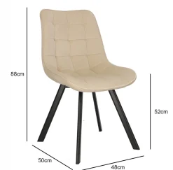 Krzesło Moly velvet beżowe czarne nogi