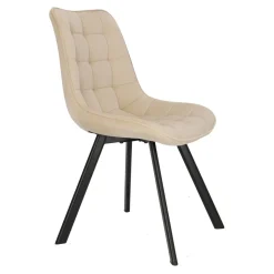 Krzesło Moly velvet beżowe czarne nogi