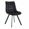 Krzesło Moly velvet czarne czarne nogi