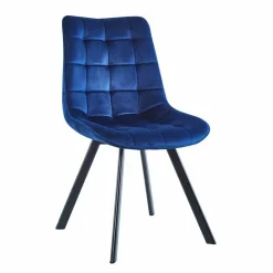 Krzesło Moly velvet niebieskie czarne