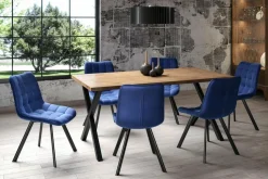 Krzesło Moly velvet niebieskie czarne