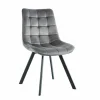 Krzesło Moly velvet szare czarne nogi