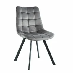 Krzesło Moly velvet szare czarne nogi