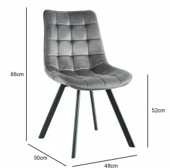 Krzesło Moly velvet szare czarne nogi