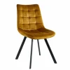Krzesło Moly velvet żółte czarne nogi
