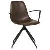 Krzesło Monaco Arm obrotowe brązowe  ciemne PU/ czarne