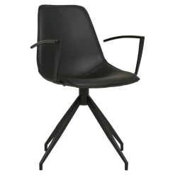 Krzesło Monaco Arm obrotowe czarne PU/  czarne