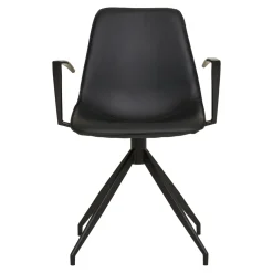 Krzesło Monaco Arm obrotowe czarne PU/  czarne