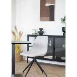 Krzesło Monaco obrotowe beżowe boucle/  czarne