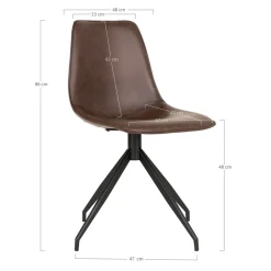 Krzesło Monaco obrotowe brązowe ciemne  PU/ czarne