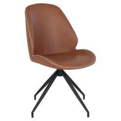 Krzesło Monte Carlo obrotowe brązowe  vintage PU/ czarne