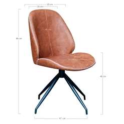 Krzesło Monte Carlo obrotowe brązowe  vintage PU/ czarne