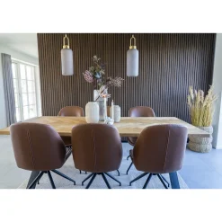 Krzesło Monte Carlo obrotowe brązowe  vintage PU/ czarne