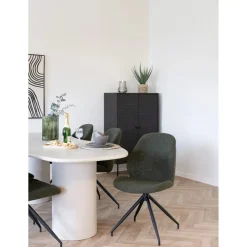 Krzesło Monte Carlo obrotowe zielone  boucle/ czarne