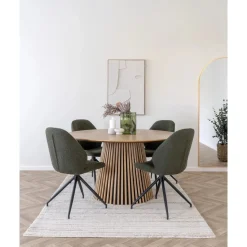 Krzesło Monte Carlo obrotowe zielone  boucle/ czarne