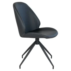 Krzesło Monte Carlo obrotowe czarne PU/  czarne