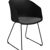 Krzesło Moon 40 Czarne/ Szara poduszka z tworzywa