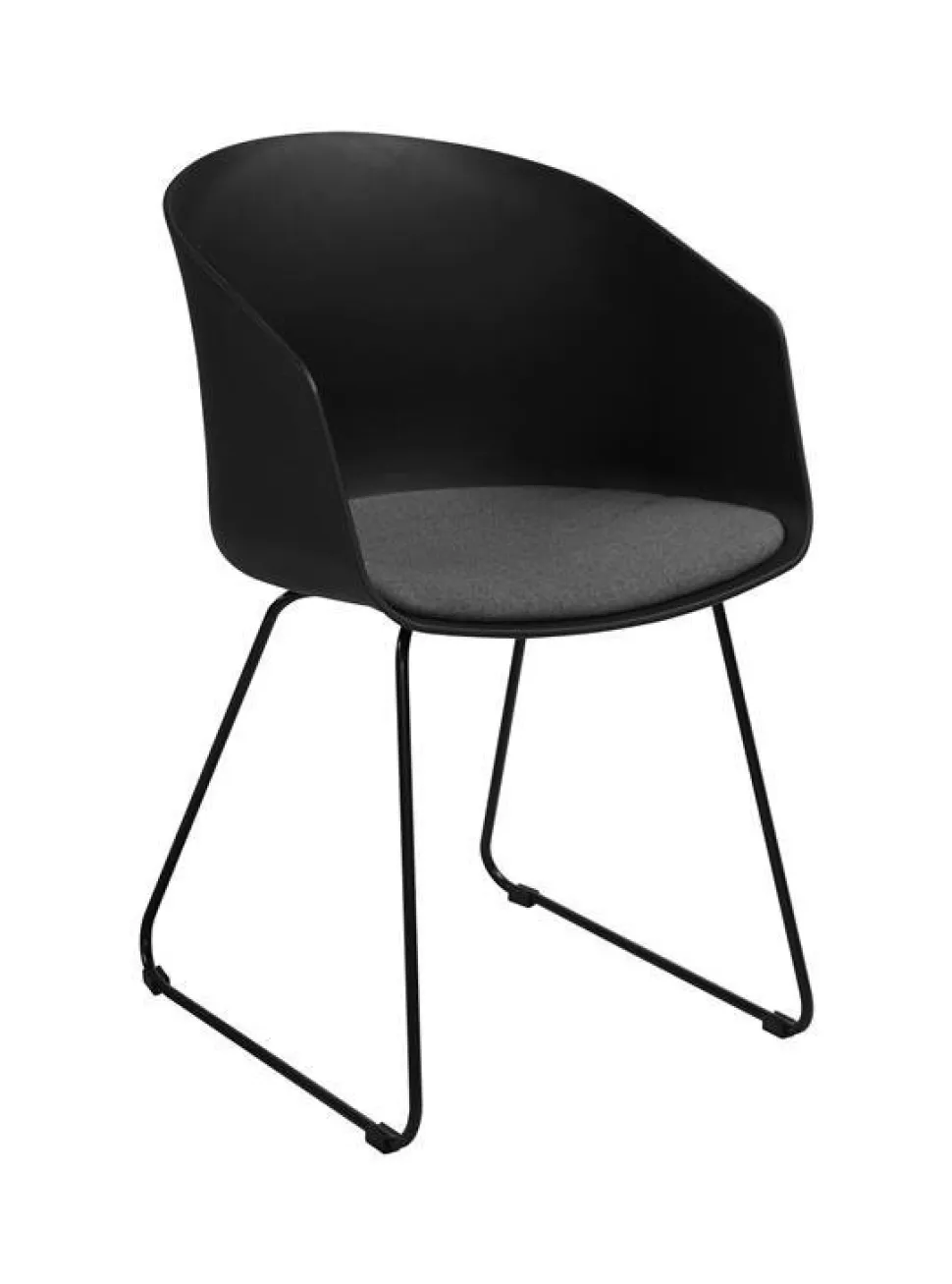 Krzesło Moon 40 Czarne/ Szara poduszka z tworzywa