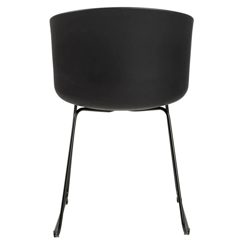 Krzesło Moon 40 Czarne/ Szara poduszka z tworzywa