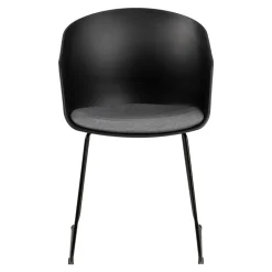 Krzesło Moon 40 Czarne/ Szara poduszka z tworzywa