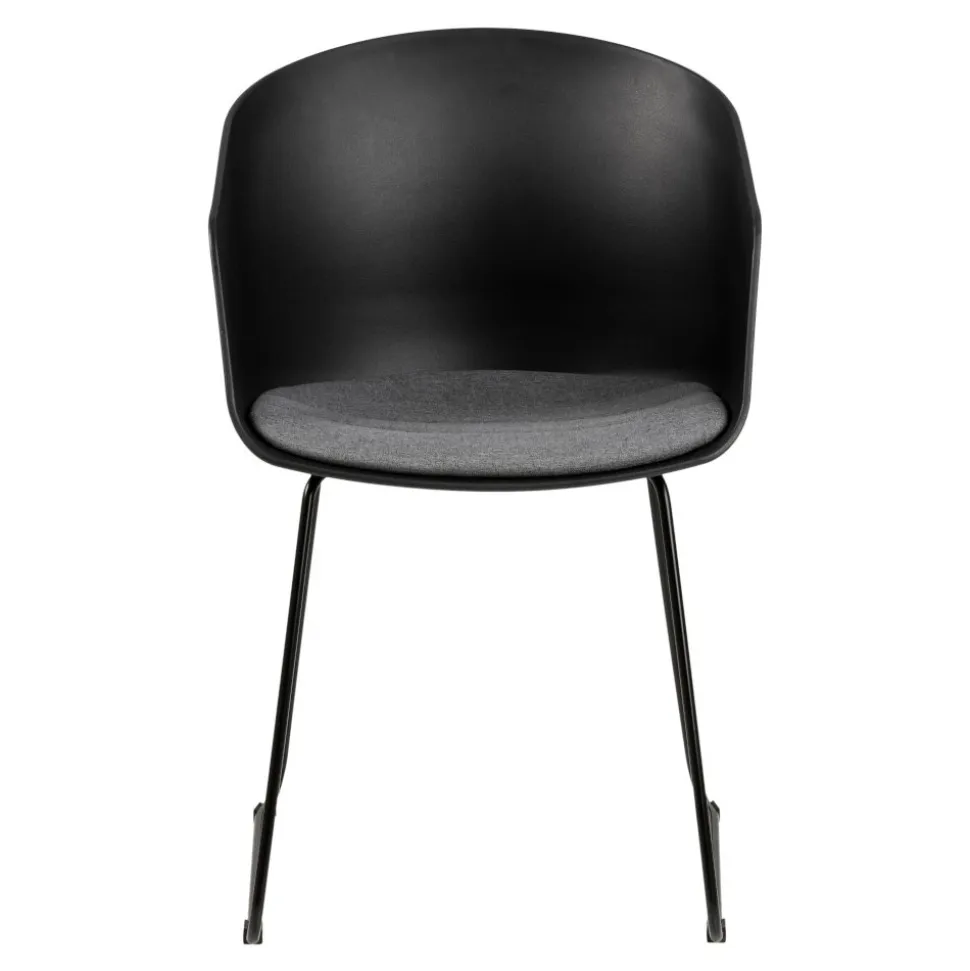 Krzesło Moon 40 Czarne/ Szara poduszka z tworzywa