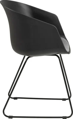 Krzesło Moon 40 Czarne/ Szara poduszka z tworzywa