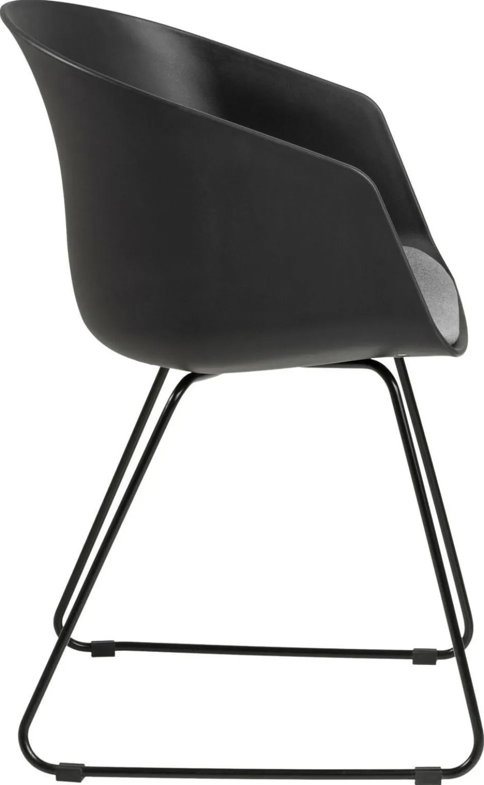 Krzesło Moon 40 Czarne/ Szara poduszka z tworzywa