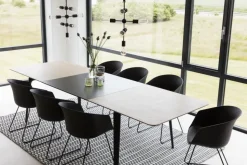 Krzesło Moon 40 Czarne/ Szara poduszka z tworzywa