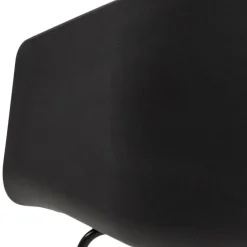 Krzesło Moon 40 Czarne/ Szara poduszka z tworzywa
