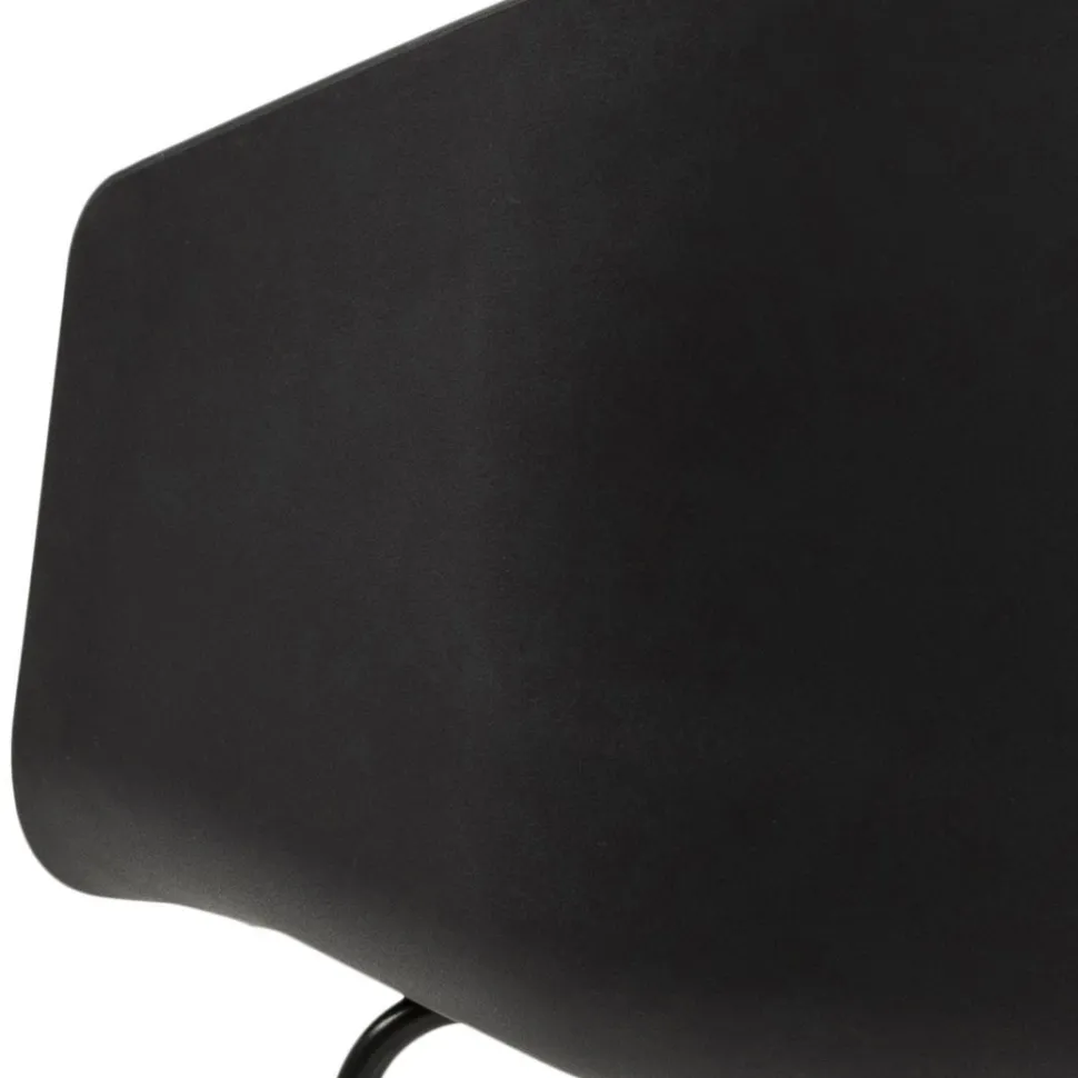 Krzesło Moon 40 Czarne/ Szara poduszka z tworzywa