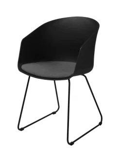 Krzesło Moon 40 Czarne/ Szara poduszka z tworzywa