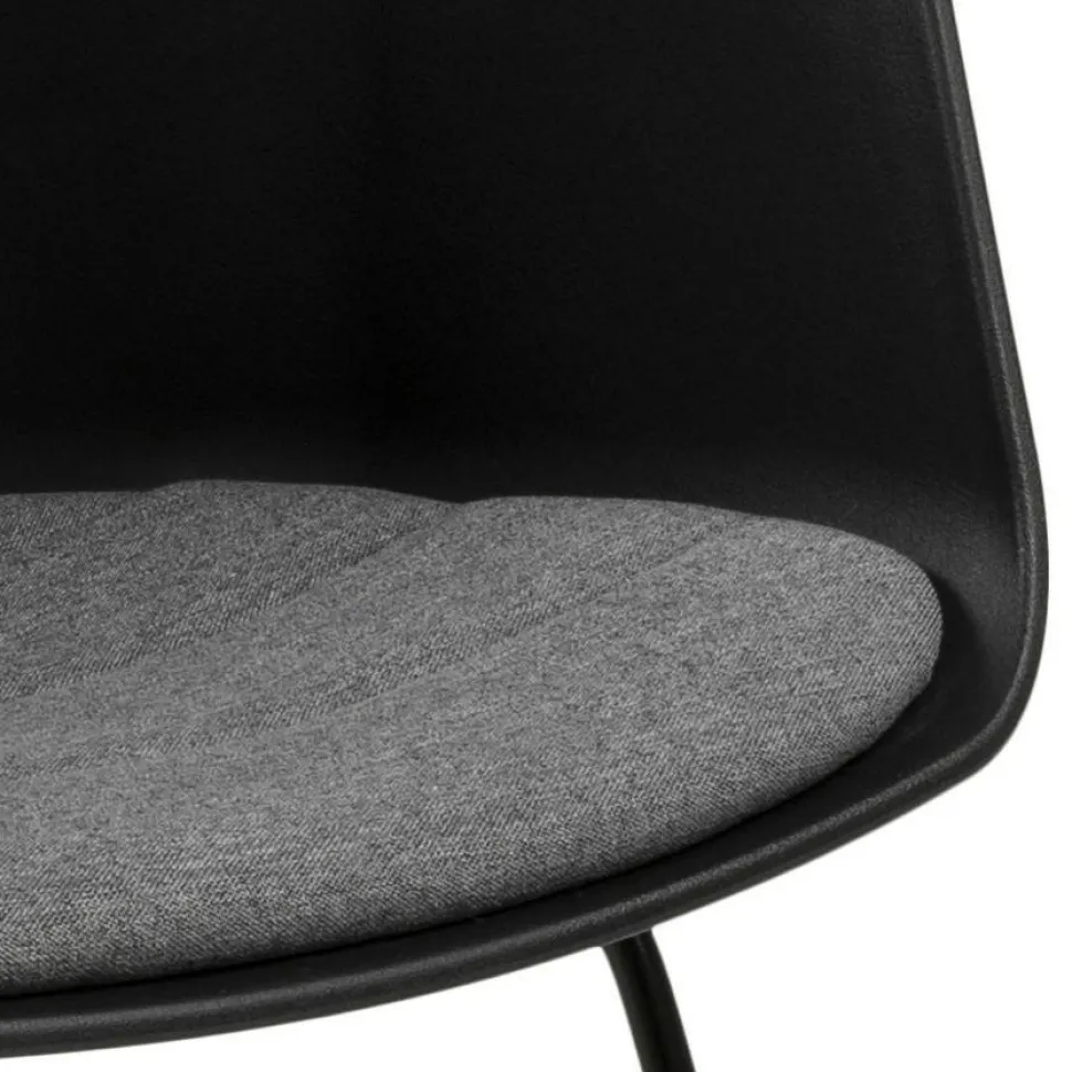 Krzesło Moon 40 Czarne/ Szara poduszka z tworzywa