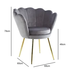 Krzesło muszelka Fiona VIC szara