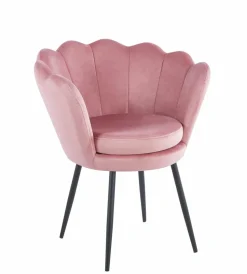 Krzesło muszelka Fiona VIC różowy jasny/nogi czarne