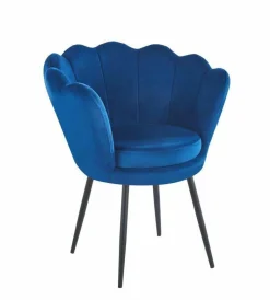 Krzesło muszelka Fiona VIC niebieski/nogi czarne