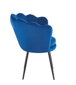 Krzesło muszelka Fiona VIC niebieski/nogi czarne