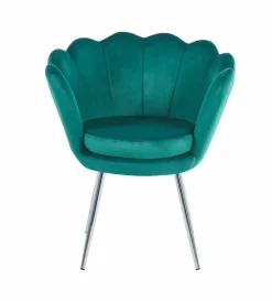 Krzesło muszelka Fiona VIC zielony/nogi srebrne