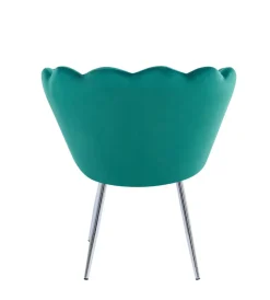 Krzesło muszelka Fiona VIC zielony/nogi srebrne