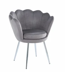 Krzesło muszelka Fiona VIC szary/nogi srebrne