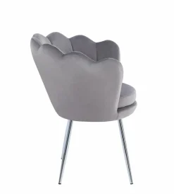 Krzesło muszelka Fiona VIC szary/nogi srebrne