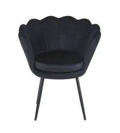 Krzesło muszelka Fiona VIC czarny/nogi czarne