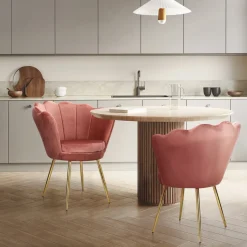 Krzesło muszelka Fiona VIC różowy jasny