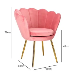 Krzesło muszelka Fiona VIC różowy jasny
