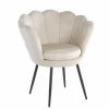 Krzesło muszelka Fiona VIC beżowy/czarne nogi