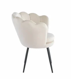 Krzesło muszelka Fiona VIC beżowy/czarne nogi