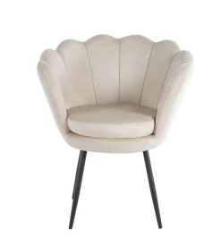 Krzesło muszelka Fiona VIC beżowy/czarne nogi