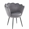 Krzesło muszelka Fiona VIC szary/nogi czarne